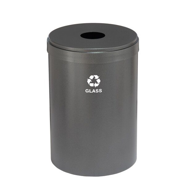 33 gal Round Recycling Bin, Silver Vein