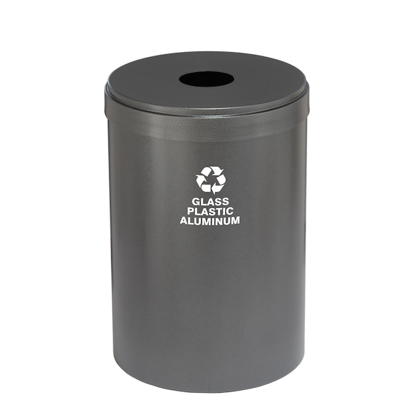 33 gal Round Recycling Bin, Silver Vein