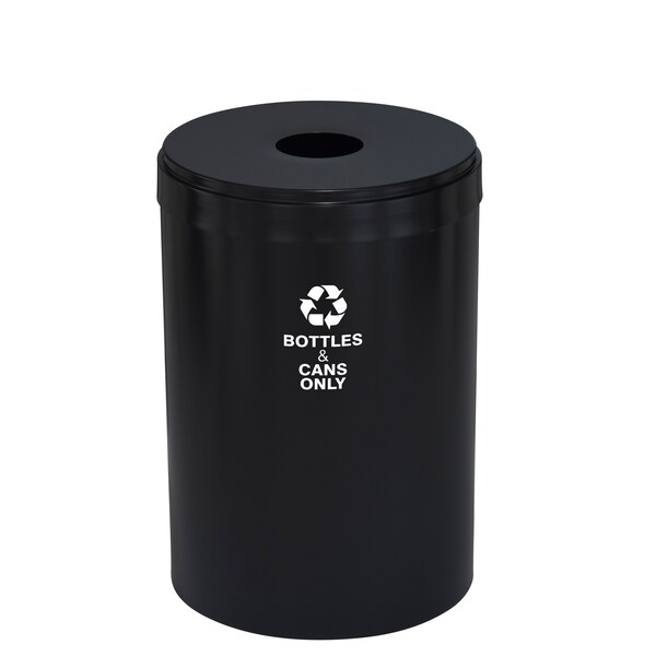 41 gal Round Recycling Bin, Satin Black