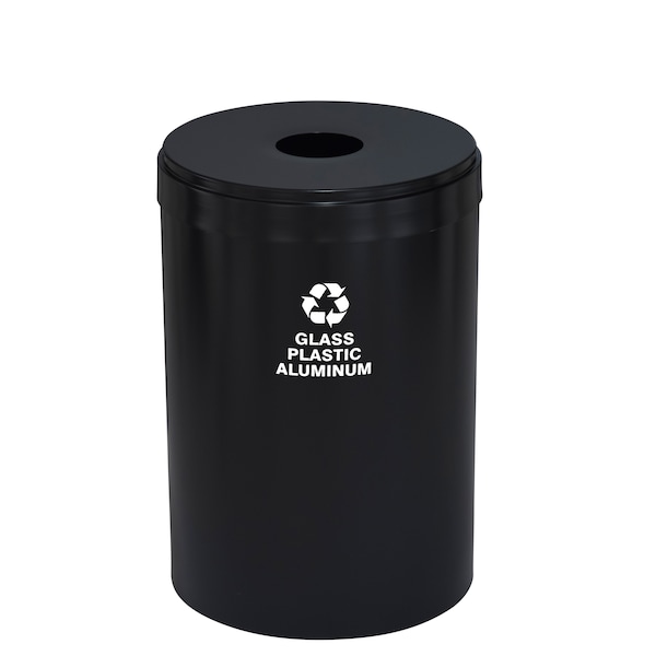 41 gal Round Recycling Bin, Satin Black