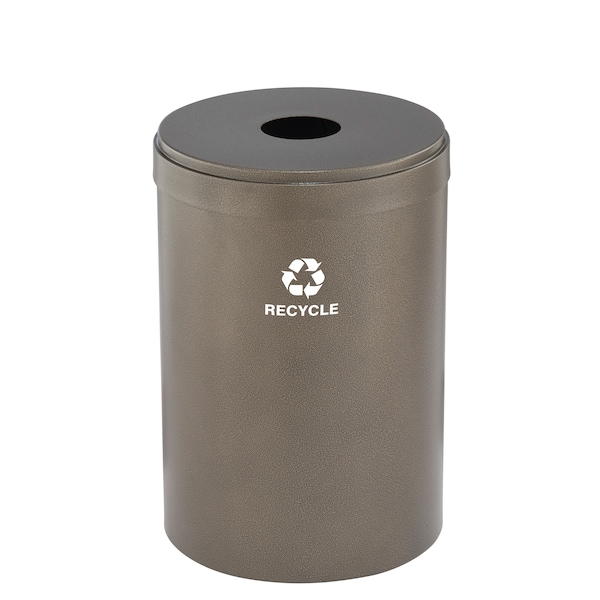 41 gal Round Recycling Bin, Bronze Vein