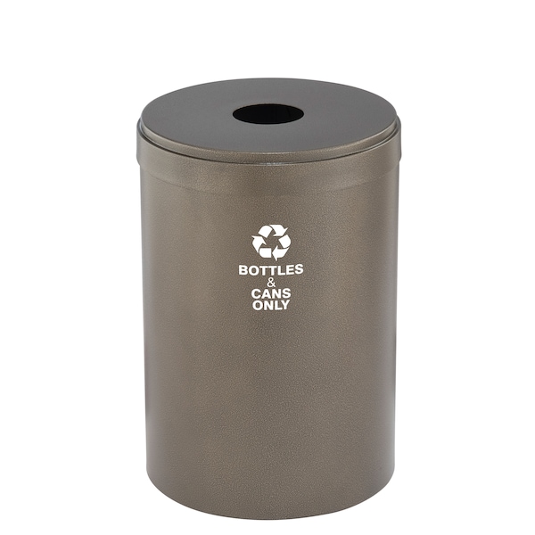 41 gal Round Recycling Bin, Bronze Vein
