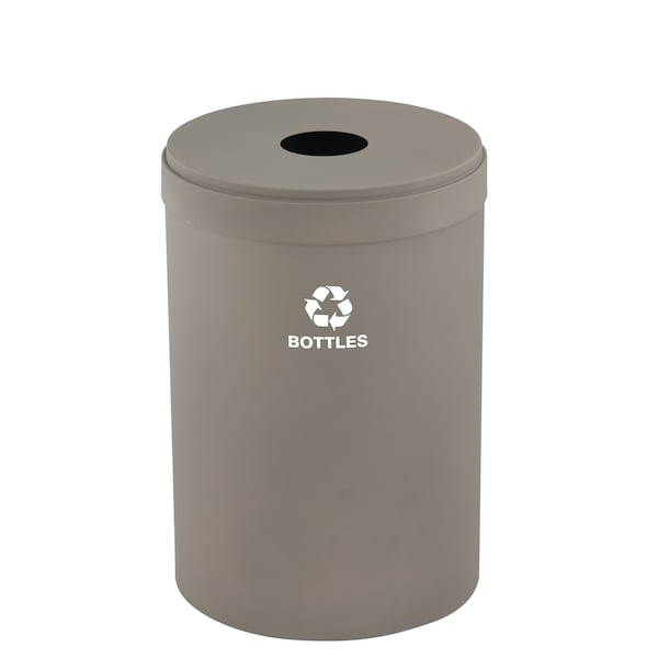 41 gal Round Recycling Bin, Nickel