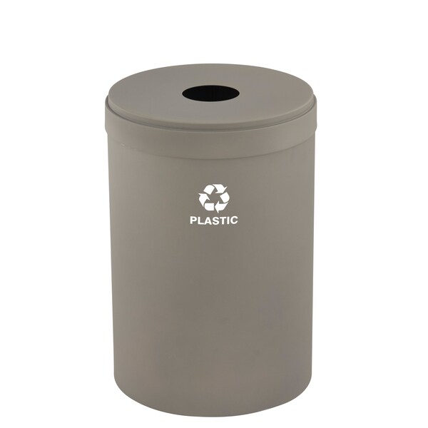 41 gal Round Recycling Bin, Nickel