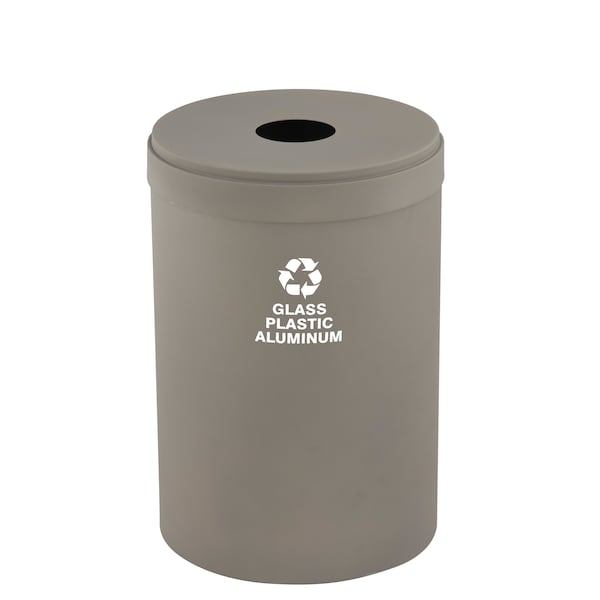 41 gal Round Recycling Bin, Nickel