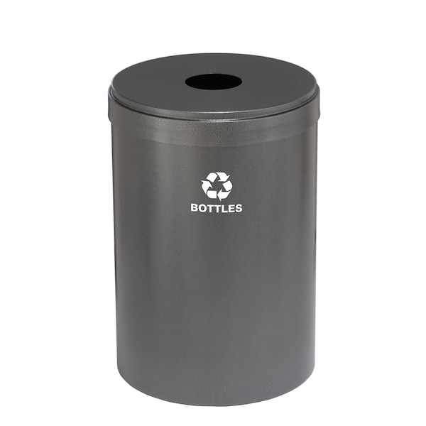 41 gal Round Recycling Bin, Silver Vein