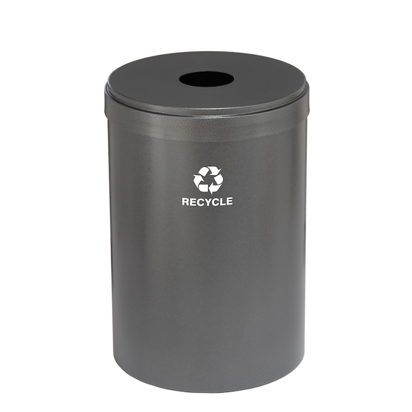 41 gal Round Recycling Bin, Silver Vein