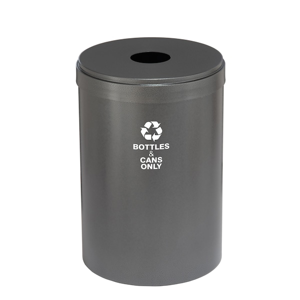 41 gal Round Recycling Bin, Silver Vein
