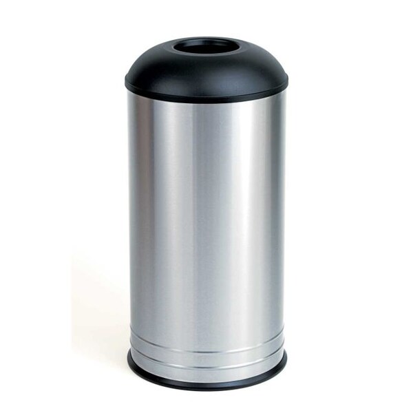Round Indoor Metal Can, Silver, Stainless Steel