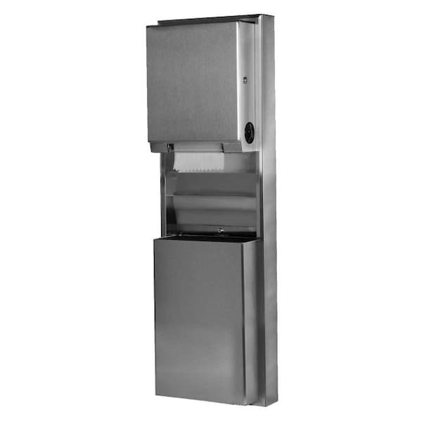 Surface Mounted Paper Towel Dispenser/Waste Receptacle, SS