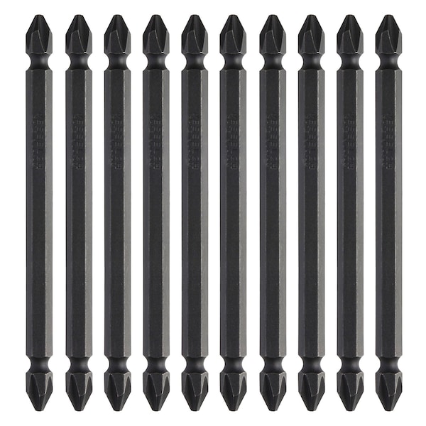 Double-Ended Bit 1/4" Hex B, +2Hx1, PK10