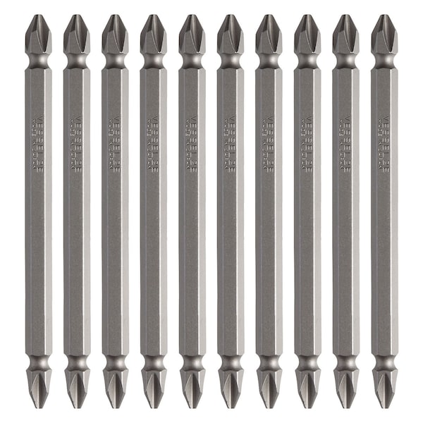 Double-Ended Bit 1/4" Hex B, +2x10, PK10
