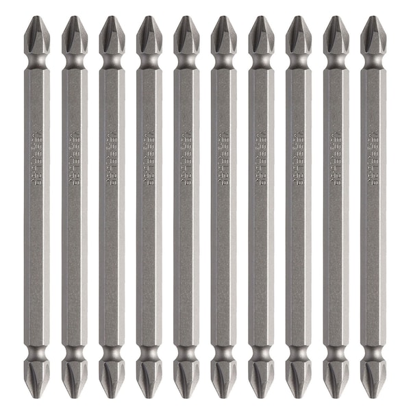 Double-Ended Bit 1/4" Hex B, +2x10, PK10