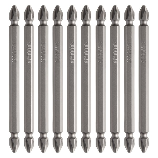 Double-Ended Bit 1/4" Hex B, +2x10, PK10