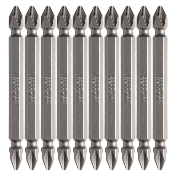 Double-Ended Bit 1/4" Hex B, +2x75, PK10