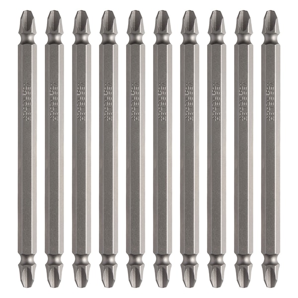 Double-Ended Bit 1/4" Hex B, +3x10, PK10
