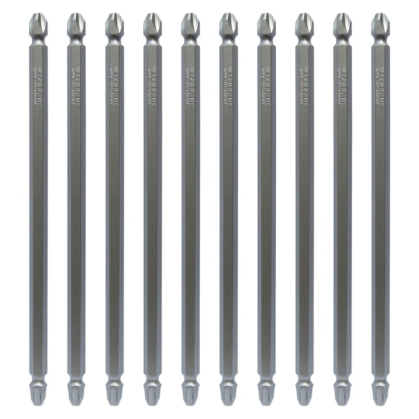 Double-Ended Bit 1/4" Hex B, +3x15, PK10