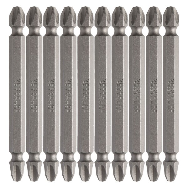 Double-Ended Bit 1/4" Hex B, +3x75, PK10