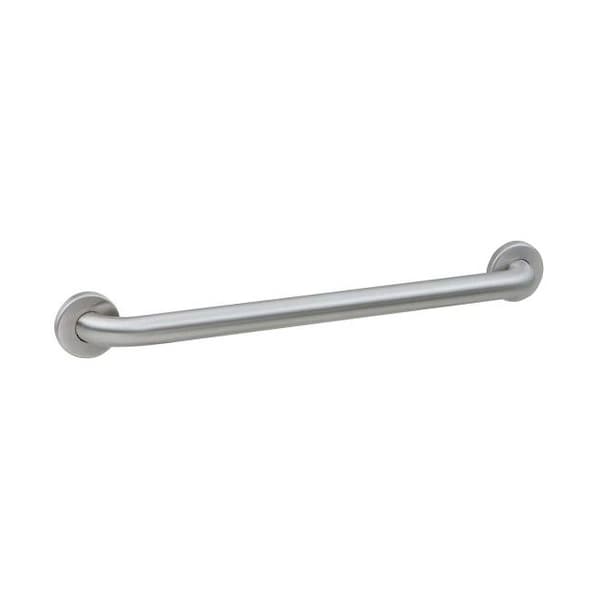 Straight B580648 Satin Stainless Steel Grab Bar, 48" L, Stainless Steel, Satin Stainless Steel