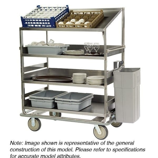 Glass Rack/Dish Sorting Cart; 1 Flat, 3 Angled 28"x70" Shelves