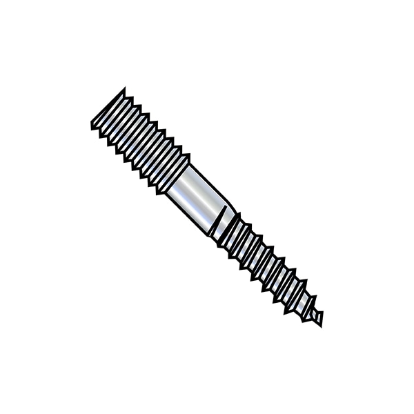 1/2-13X12 HANGER BOLT PLAIN CENTER ZINC, PK75