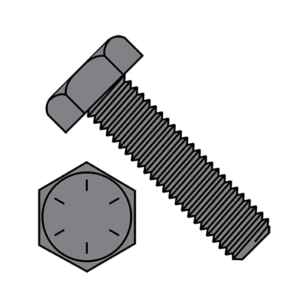 Grade 8, 7/8"-9 Hex Head Tap Bolt, Plain Steel, 3 in L, 30 PK