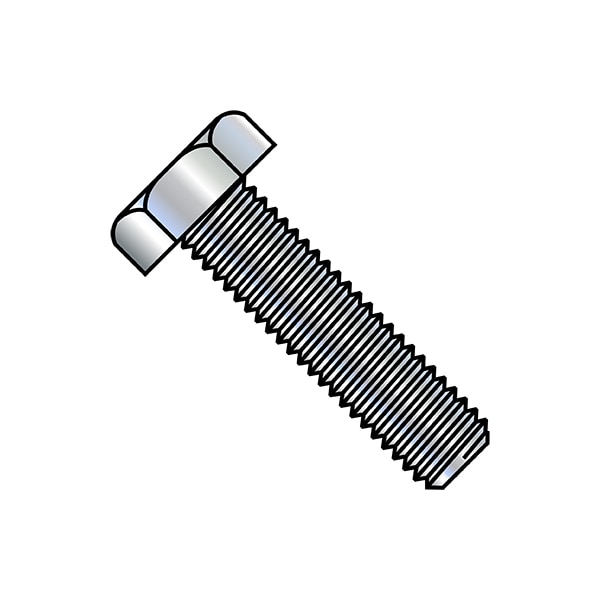 1"-8 Hex Head Tap Bolt, Zinc Plated Steel, 10 in L, 15 PK