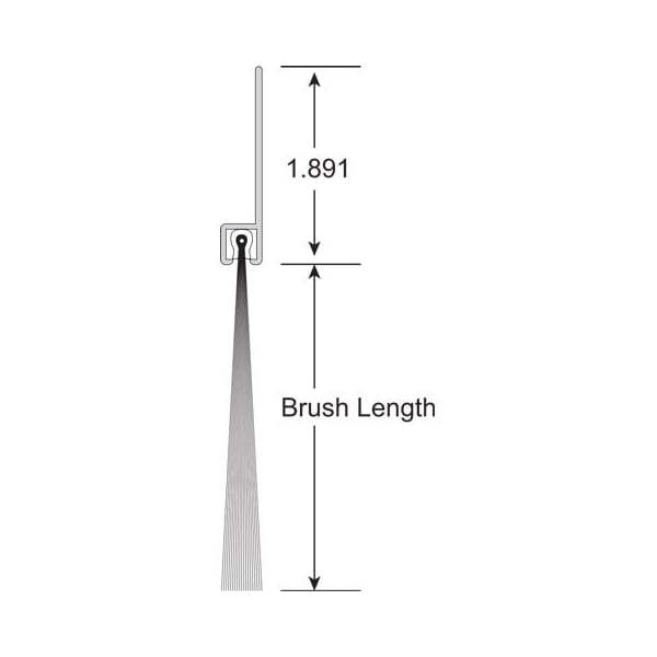 Brushseal, SD, Nylon, 2-in Straight Holder, 1-in Brush, 94-in.