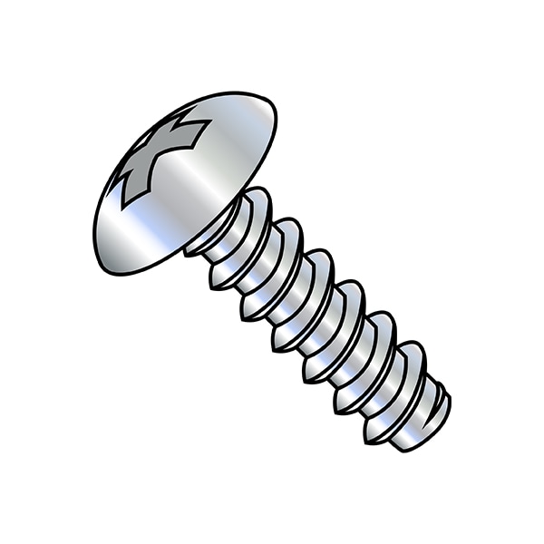 Self-Drilling Screw, 1/4"-14 x 5/8 in, Zinc Plated Steel Truss Head Phillips Drive, 3000 PK
