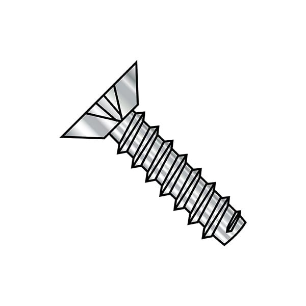 Self-Drilling Screw, #8-18 x 3/8 in, Plain 18-8 Stainless Steel Flat Head Phillips Drive, 5000 PK