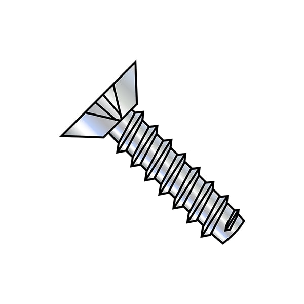 Self-Drilling Screw, #8-18 x 5/8 in, Zinc Plated Steel Flat Head Phillips Drive, 10000 PK