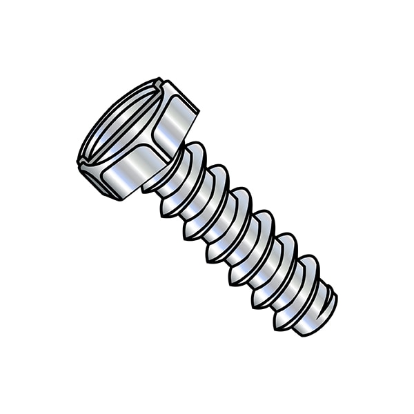 Self-Drilling Screw, 1/4"-14 x 1/2 in, Zinc Plated Steel Flange Hex Head External Hex Drive