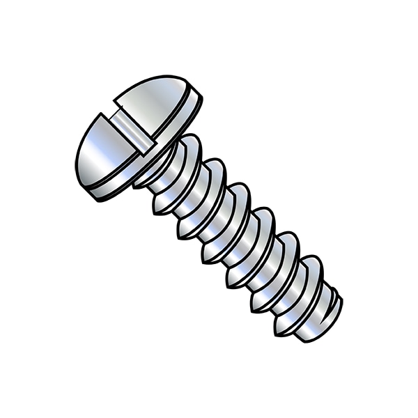 Self-Drilling Screw, 1/4"-14 x 3/4 in, Zinc Plated Steel Pan Head Slotted Drive, 3000 PK