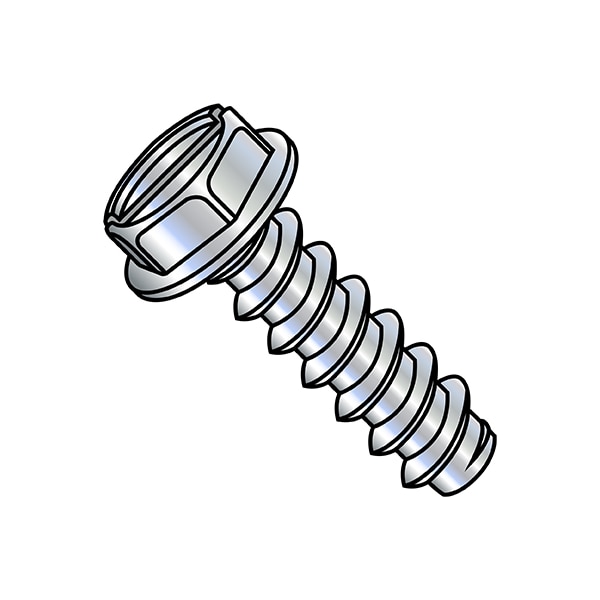 Self-Drilling Screw, 5/16"-12 x 3/4 in, Zinc Plated Steel Flange Hex Head External Hex Drive