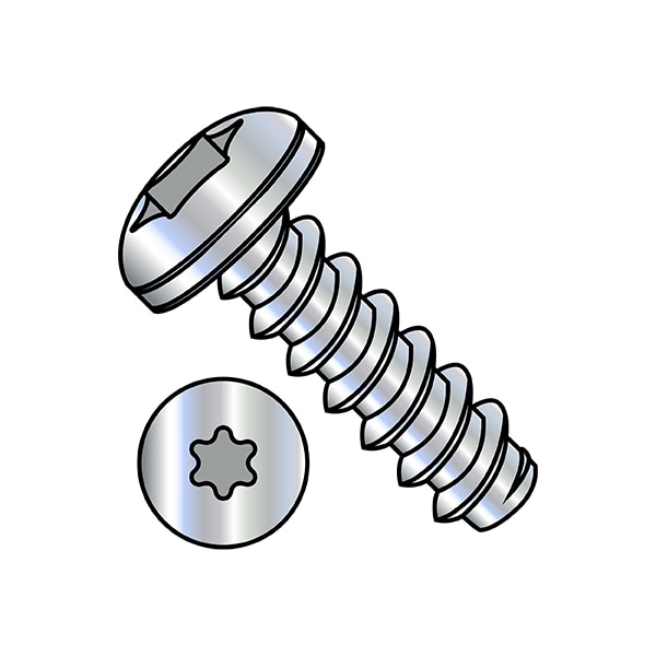 Self-Drilling Screw, #8-18 x 5/8 in, Zinc Plated Steel Pan Head Torx Drive, 9000 PK