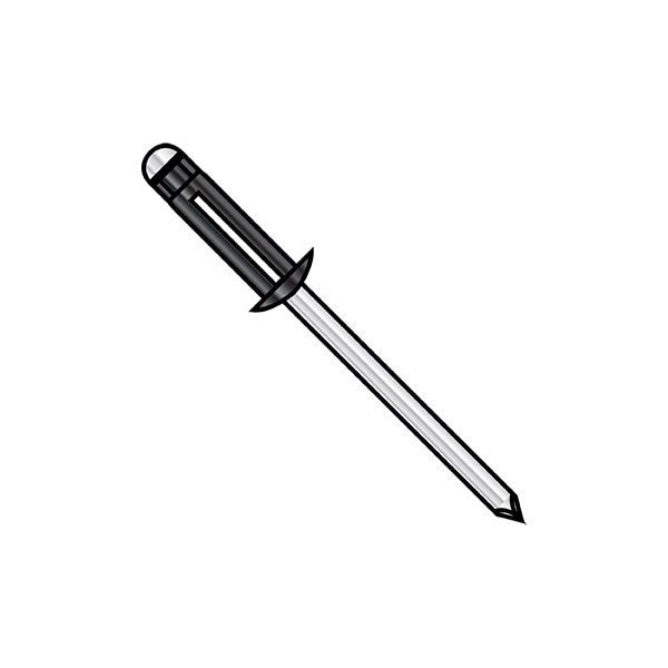 Nail Drive Anchor, 5/32" Dia., 0.275" L, Aluminum Black Anodized, 2000 PK