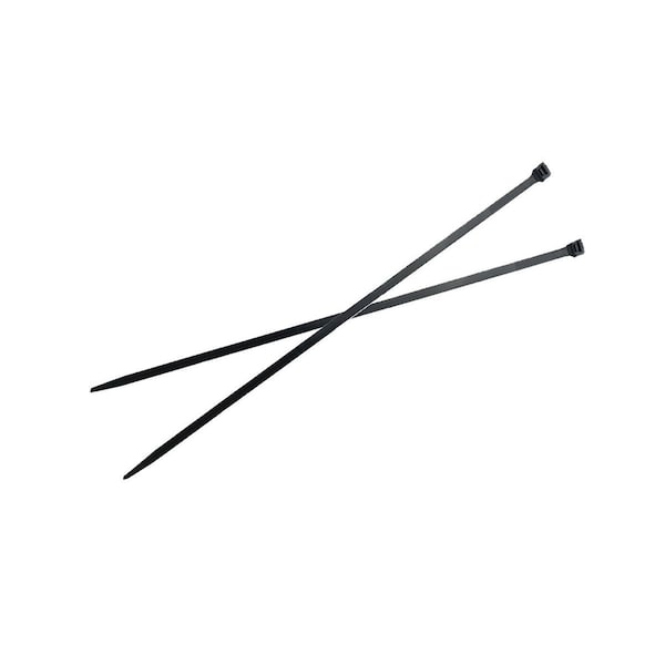 Cable Tie, 10-1/2 in L, 3-3/8 in Max Bundle Dia., Black, Nylon 6/6, 40 lb Strength