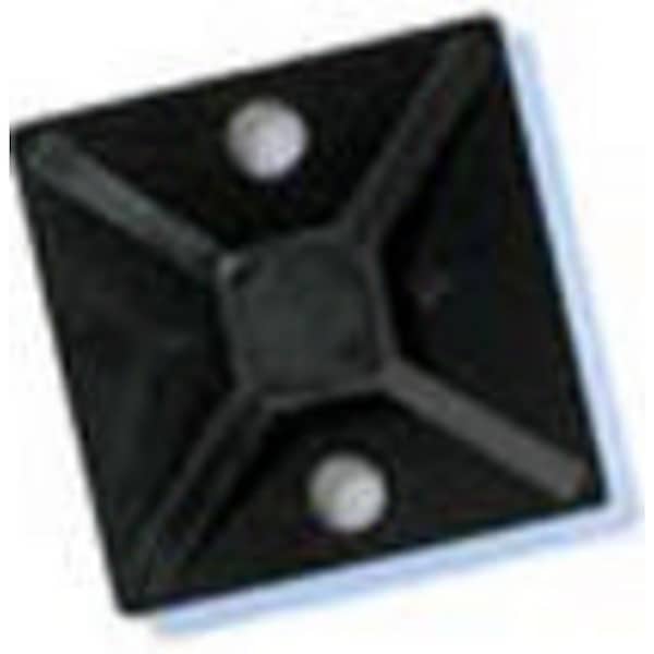 0.74" L, 0.74" W, Black Plastic Cable Tie Mounting Base, Basic Material: Nylon