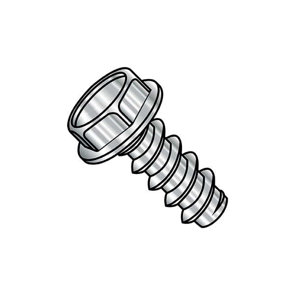 Self-Drilling Screw, 5/16"-12 x 3/4 in, Plain 18-8 Stainless Steel Flange Hex Head 750 PK