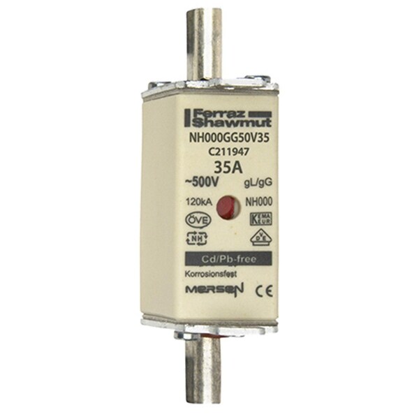Fuse Link, C21 Series, 35A, 500V AC, Square