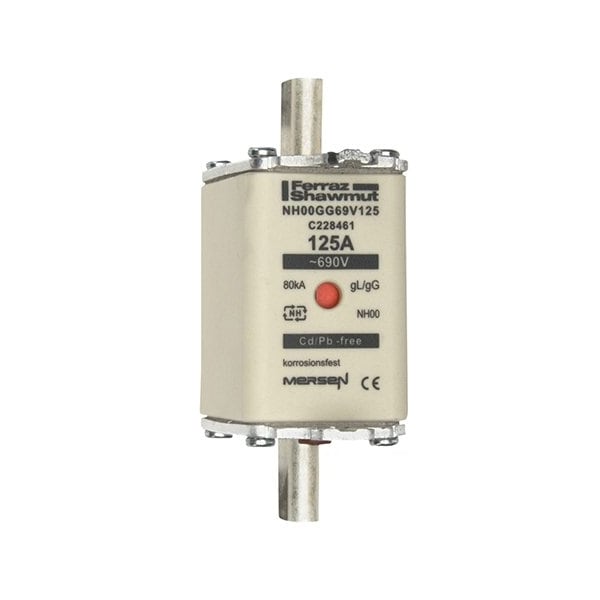 Fuse Link, C22 Series, 125A, Time-Delay, 690V AC, Square