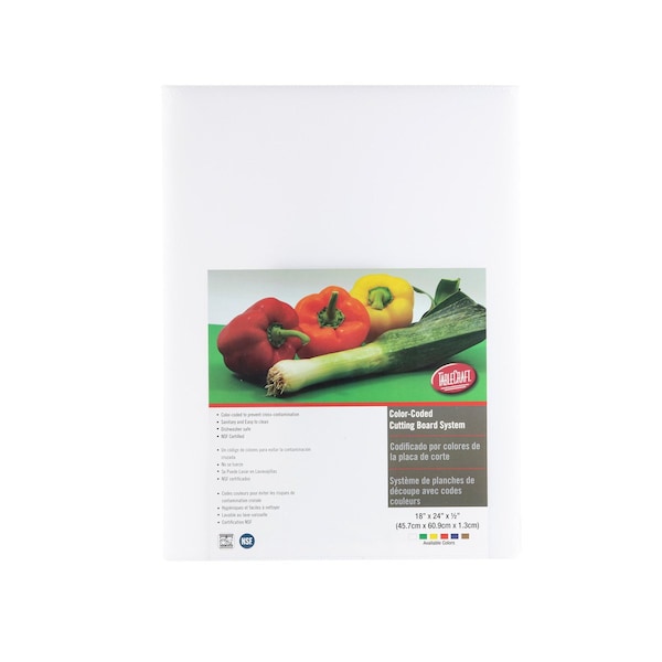 Wht Cutting Board, .5" Thick, 18"X24"