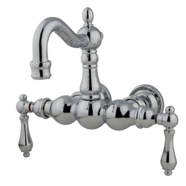 Wall-Mount Clawfoot Tub Faucet, Polished Chrome, Tub Wall Mount