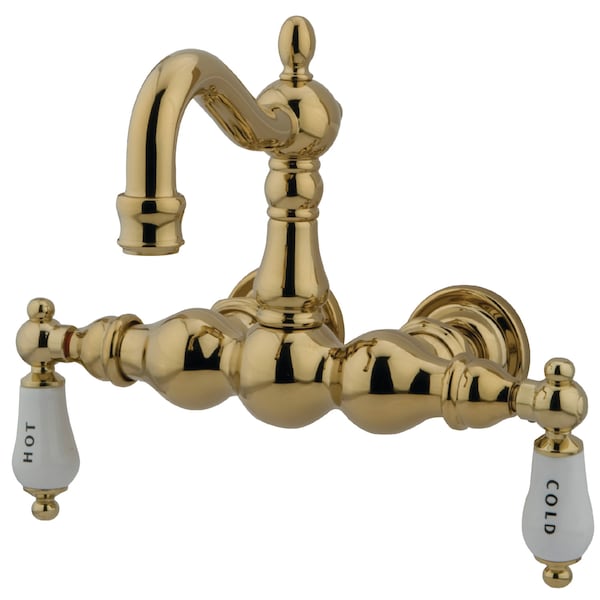 Wall-Mount Clawfoot Tub Faucet, Polished Brass, Tub Wall Mount