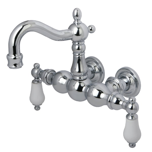 Wall-Mount Clawfoot Tub Faucet, Polished Chrome, Tub Wall Mount