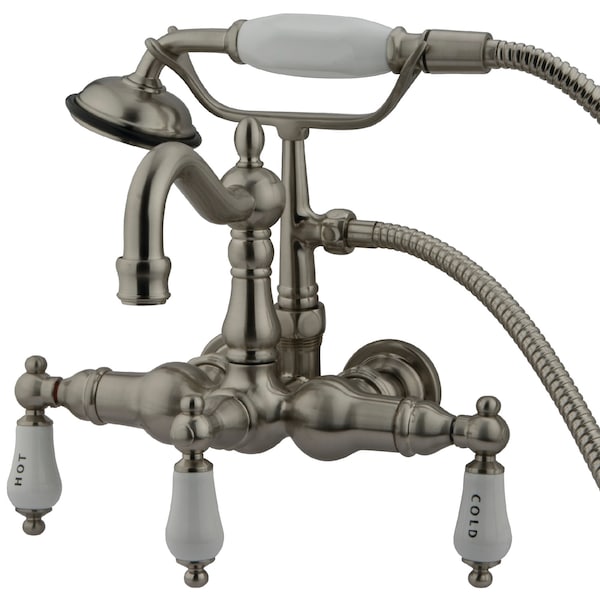 Wall-Mount Clawfoot Tub Faucet, Brushed Nickel, Tub Wall Mount