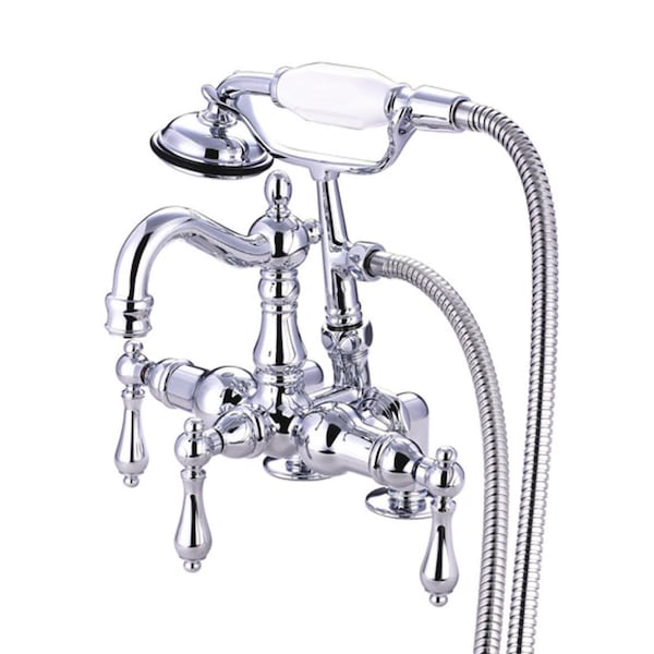 Deck-Mount Clawfoot Tub Faucet, Polished Chrome, Deck Mount