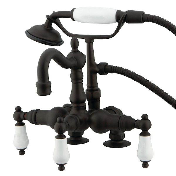 Deck-Mount Clawfoot Tub Faucet, Standard, 3-3/8", 2, Deck Mount, Oil Rubbed Bronze