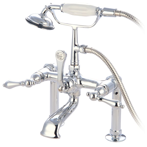 Deck-Mount Clawfoot Tub Faucet, Polished Chrome, Deck Mount