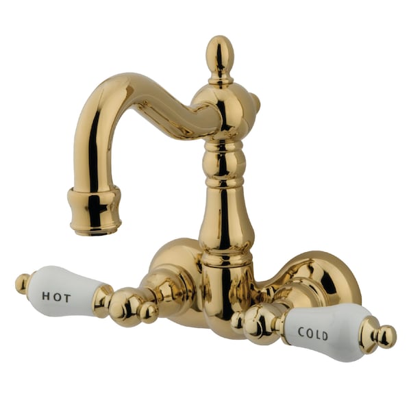 Wall-Mount Clawfoot Tub Faucet, Polished Brass, Tub Wall Mount